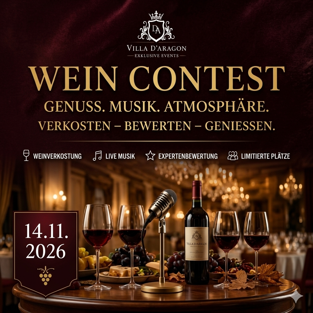 Wein Contest in der Villa D'Aragon