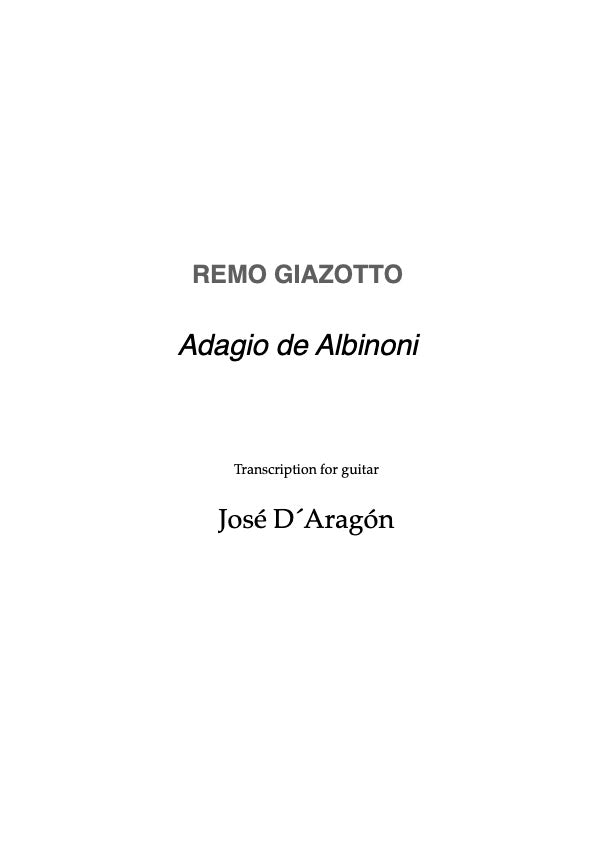 Albinoni Tomaso - ADAGIO  - José D´Aragon