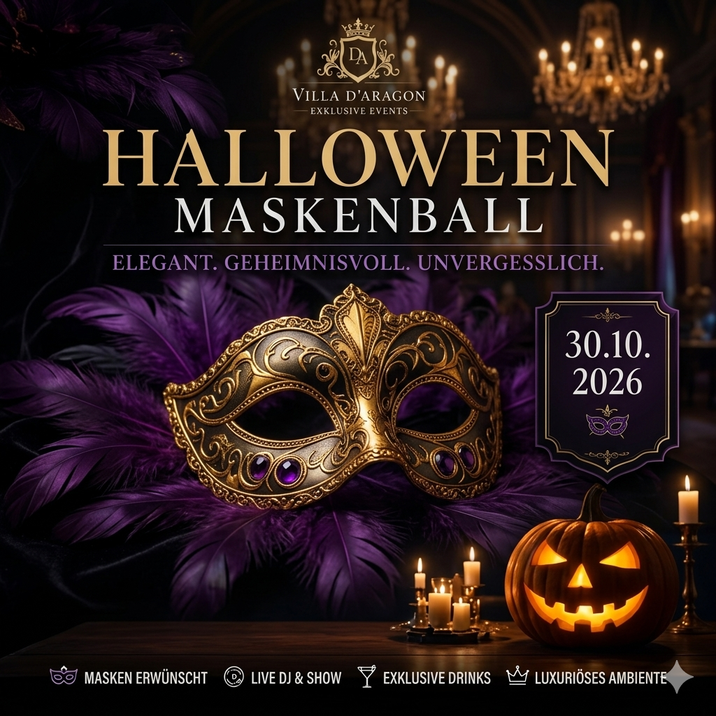 Halloween Maskenball in der Villa D'Aragon