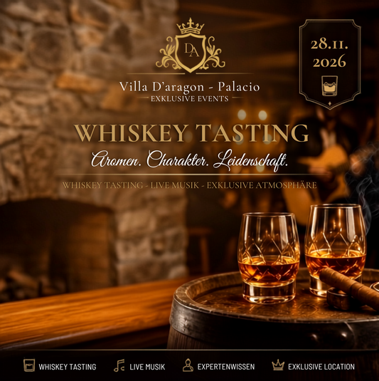 Whiskey Verkostung in der Villa D'Aragon